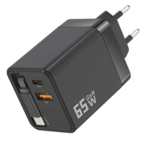 65W HIZLI ŞARJ CİHAZI MAKARALI ÇEK BIRAK SİSTEMLİ DAHİLİ TYPE-C KABLOLU