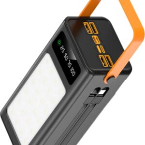 Solar Panelli Led Fenerli Dahili Kablolu Powerbank 50.000 mAh