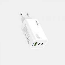65WATT 1xusb-A 2xusb-C LED Işıklı Duvar Şarj Aleti Şarj Cihazı