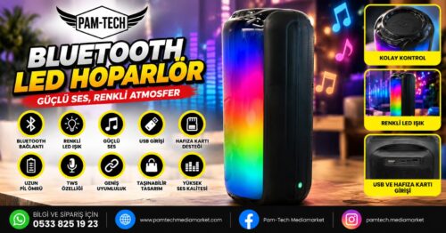 Led Işıklı Bluetooth Hoparlör