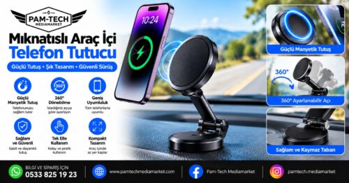 Magsafe Uzayabilen Vakumlu Araç Içi Telefon Tutucu