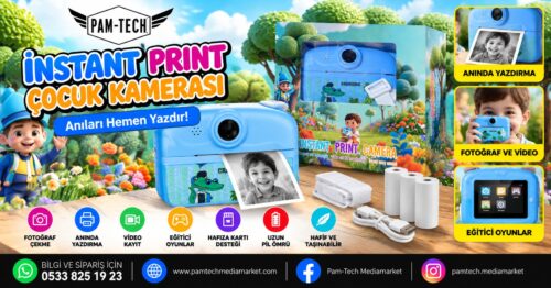 Çift Kameralı Dijital Çocuk Fotoğraf Makinesi Baskı Özellikli
