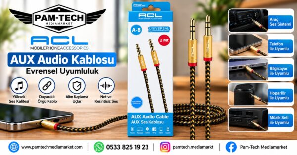 PROFESYONEL AUX SES KABLOSU – 2 METRE