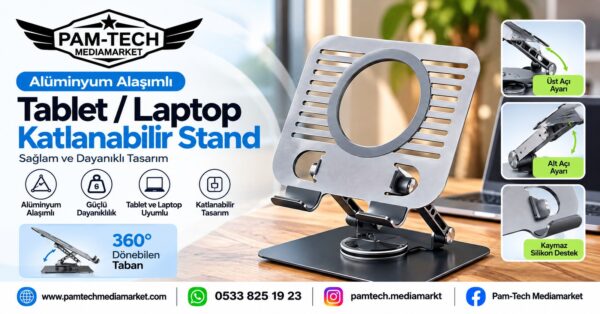 847b3e3102b65d13.jpg 360° DÖNEBİLEN ALÜMİNYUM LAPTOP & TABLET STAND