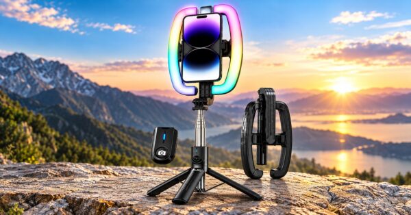 RGB LED IŞIKLI 3'Ü 1 ARADA SELFIE STICK & TRIPOD!