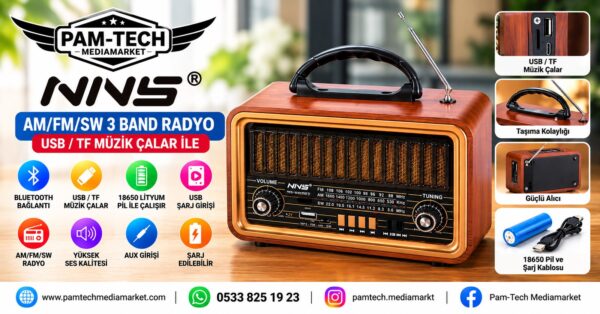 NOSTALJİK RADYO BLUETOOTH HOPARLOR