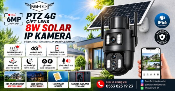 4G SOLAR ÇİFT LENS  KAMERA