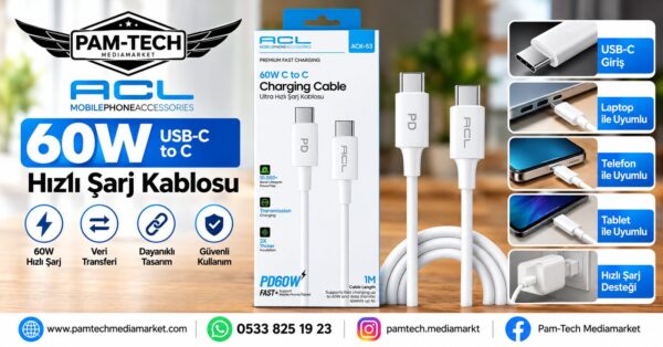 e350c5472dbf4486.jpg 60W USB-C TO USB-C ULTRA HIZLI ŞARJ KABLOSU