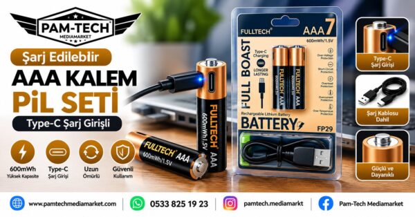 ŞARJ EDİLEBİLİR PİL(TYP-C) AA7