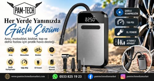 Şarjlı Dijital Lastik Şişirme Pompası